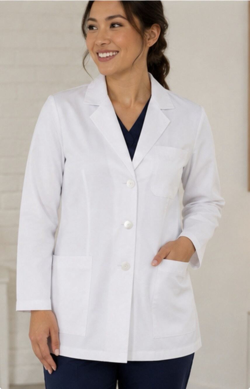 Healing Hands The White Coat Minimalist Womens XS White Medical Lab Coat Jacket
